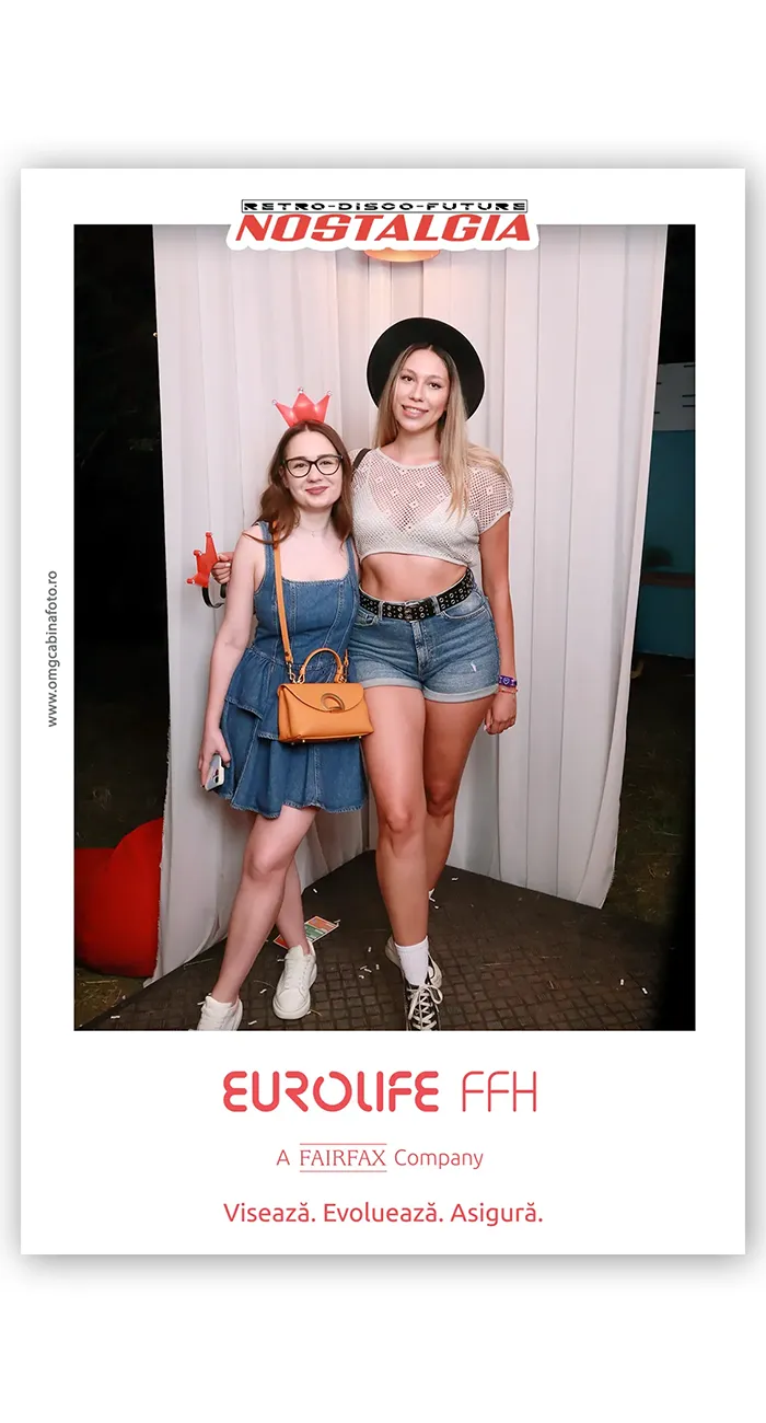 Studiu de caz: Oglinda Foto OMG și Quiz-ul Eurolife FFH la Nostalgia Retro Disco Future 11 Amintirea de la festival: poza printată pe loc la standul Eurolife FFH