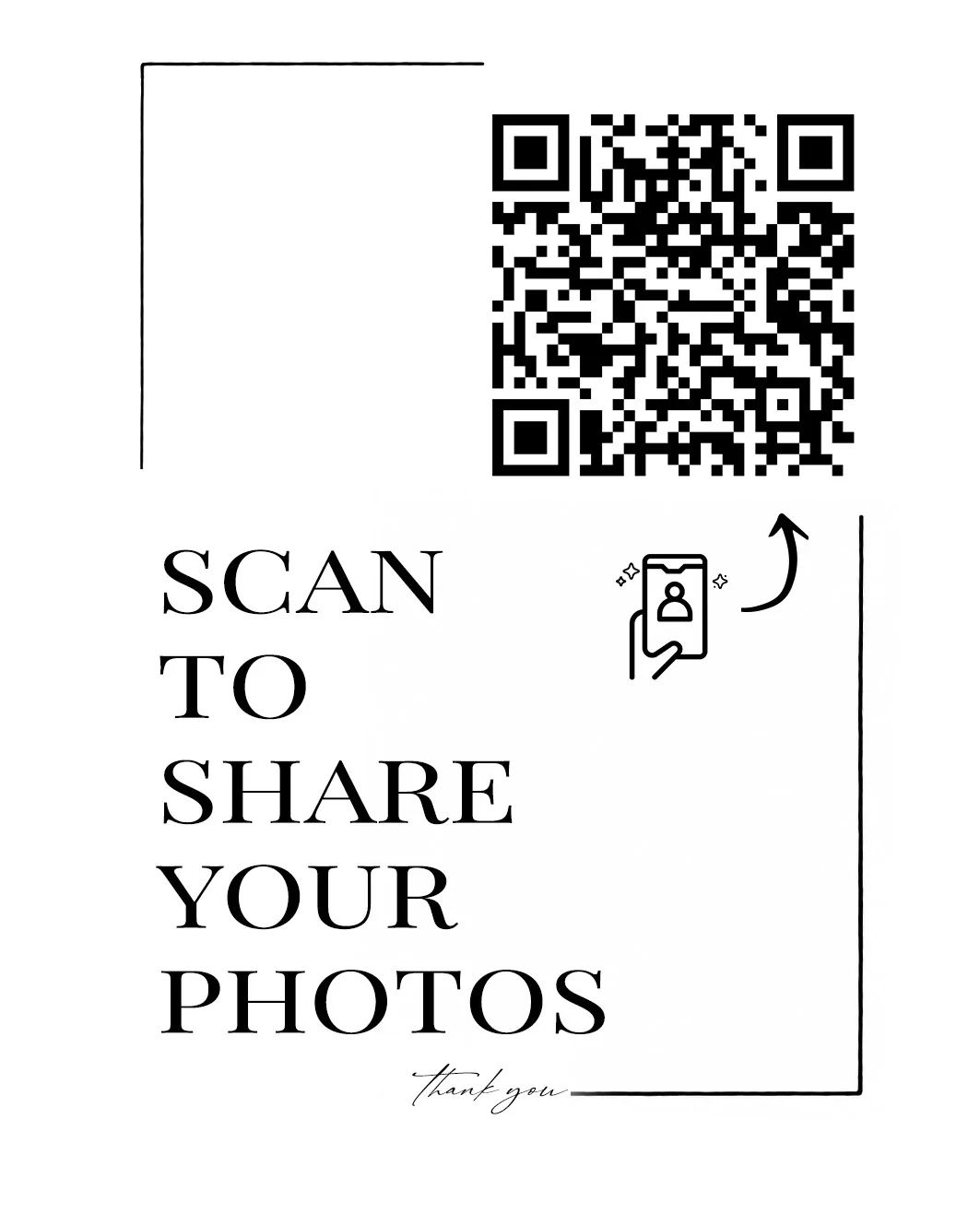 Carduri QR personalizate tip călăreț | QR Stories 24 Model C07 de card QR tip călăreț, față-verso, personalizabil pentru nuntă, botez sau eveniment corporate
