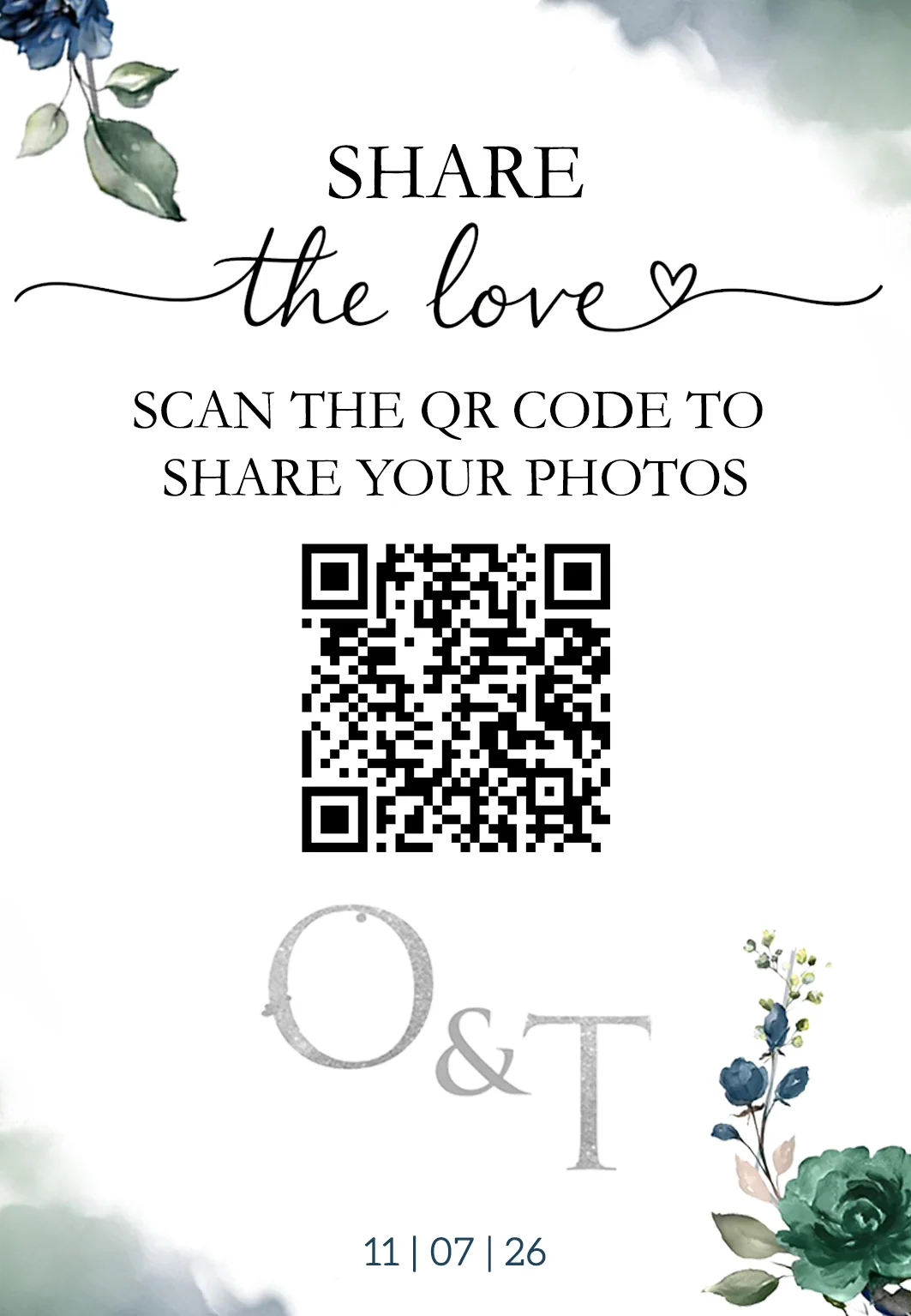 Carduri QR personalizate tip călăreț | QR Stories 30 Model C13 de card QR tip călăreț, față-verso, personalizabil pentru nuntă, botez sau eveniment corporate