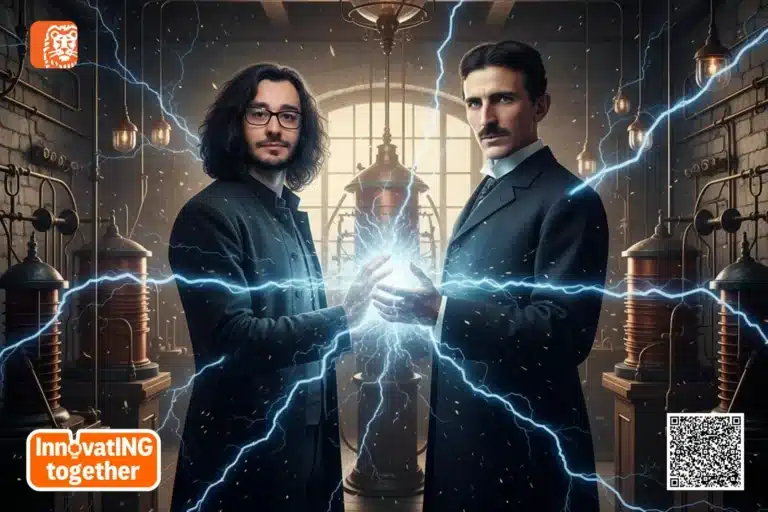 AI Photo Booth | Cabina Foto cu Inteligență Artificială București 19 Fotografie AI Photo Booth ING InnovatING Together inspirată de Nikola Tesla
