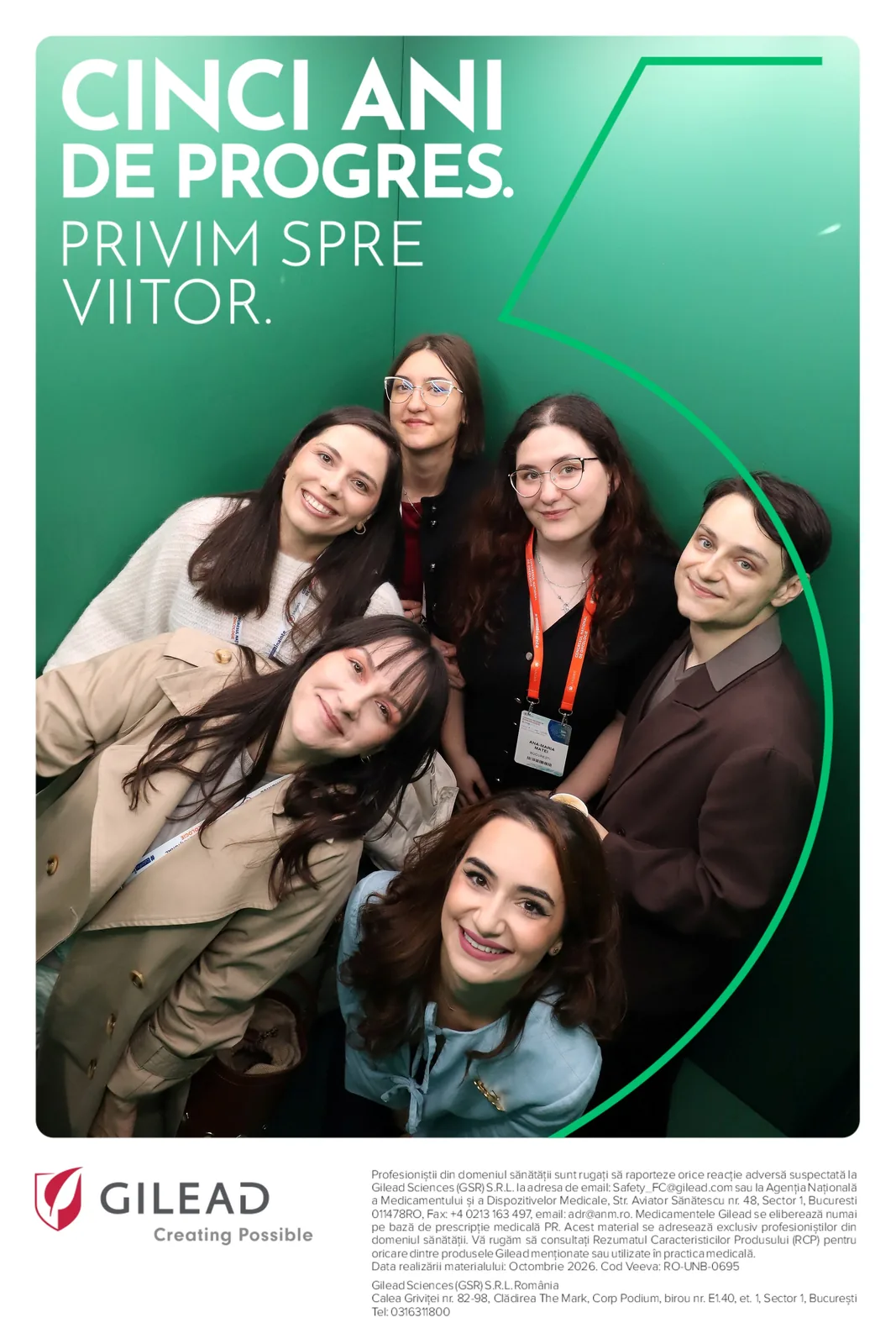 Top Shots pentru Gilead la Congresul Național de Oncologie 2026 5 Grup de participante fotografiate de sus în cabina Top Shots la congresul SNOMR